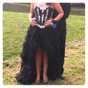 Black high low dress